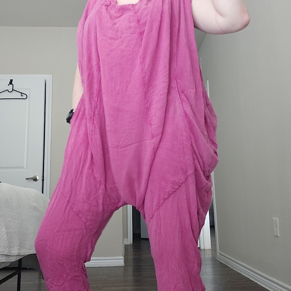 Free People Pink Cotton Jumpsuit